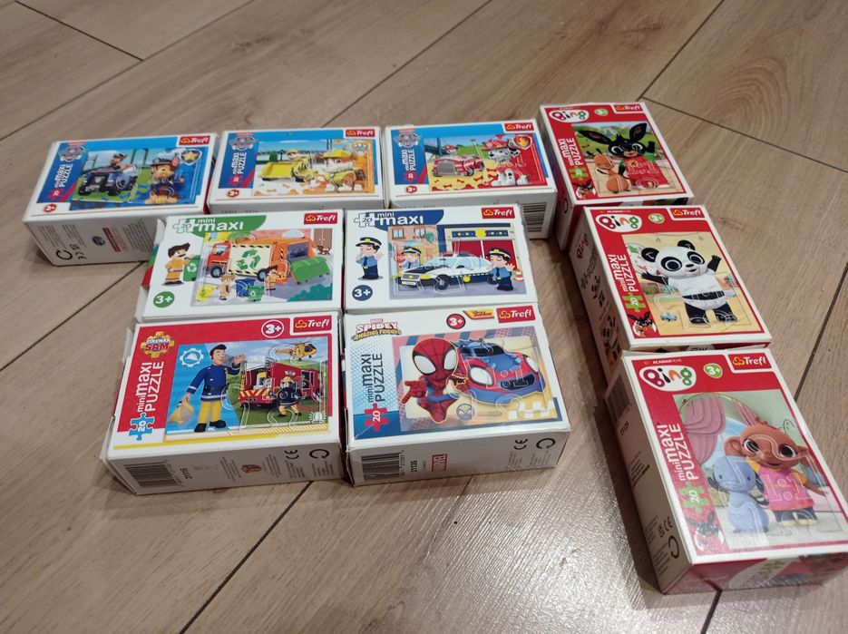 Mini puzzle Bing / Psi Patrol / Spiderman / Strażak Sam 10 sztuk