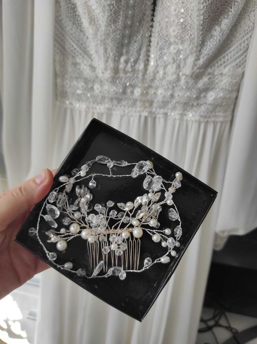 Suknia Ślubna GALA EVA z odpinanymi rękawami, rozm 36 + 3 GRATISY !