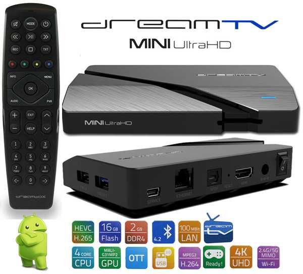 DreamTV Mini Ultra HD Iptv Streamer Bluetooth Smart TV Box