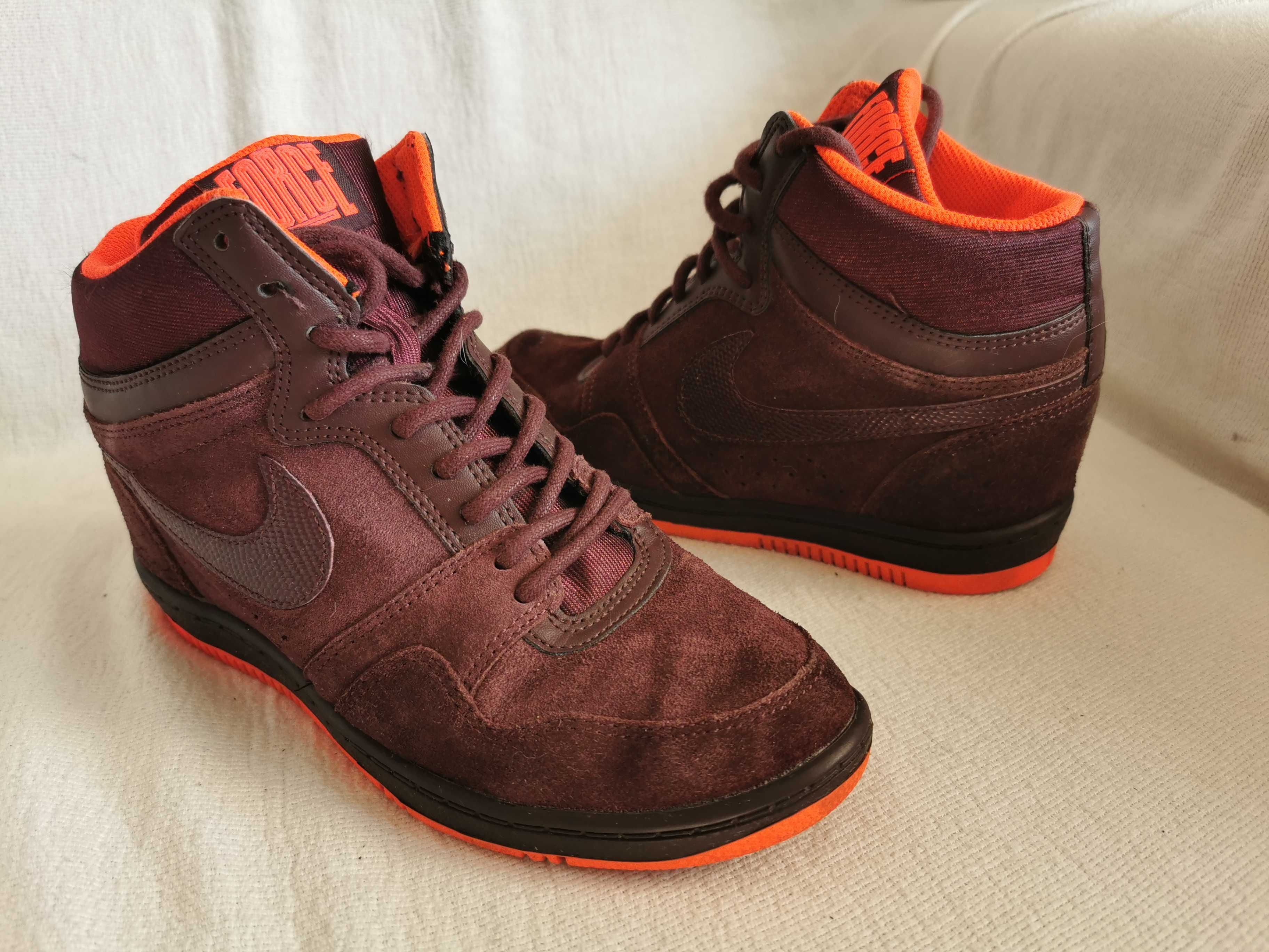 NIKE FORCE SKY HIGH SNEAKERS na koturnie 37,5 +BDB sneakersy sportowe