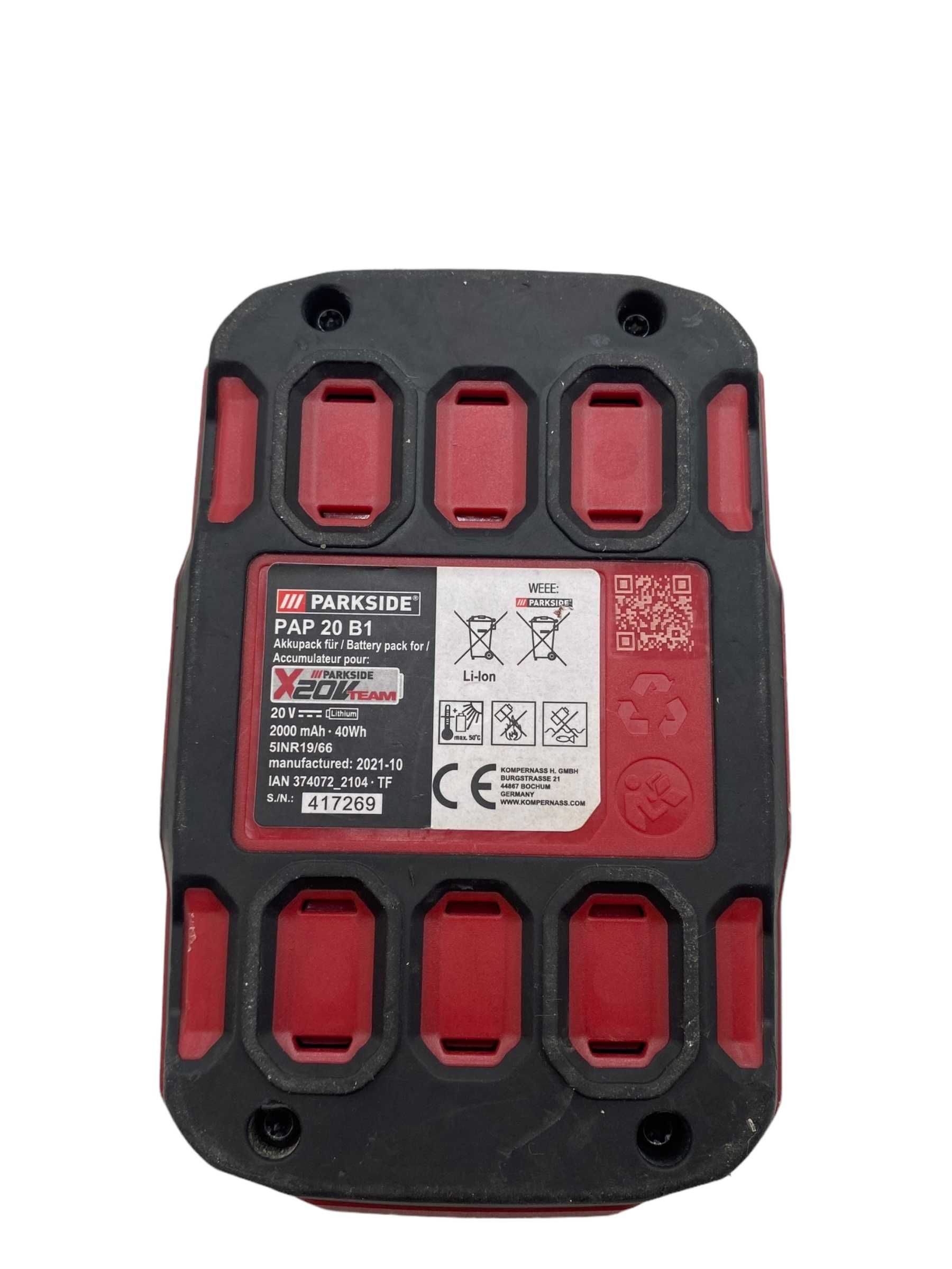 Wiertarko-wkrętarka bezudarowa Parkside PABS 20-Li F7 20 V Komplet