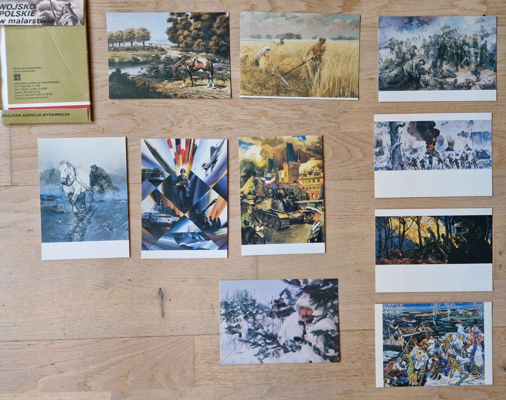 Stare pocztówki, widokówki, wojsko polskie w malarstwie