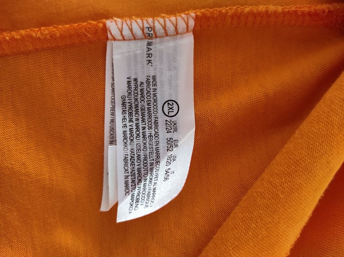 Яскрава неонова помаранчева натуральна блуза великий розмір