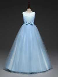 Piękna długa suknia błękitna nowa maxi 128