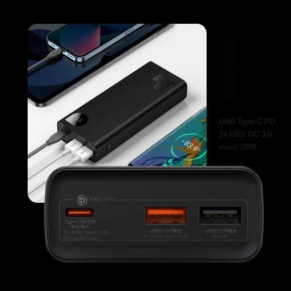 Power Bank Baseus Adaman Metal 20000mAh 30W QC3.0 + PD3.0