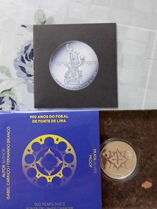 Moeda de 7,5€ em Prata Proof 900 Anos Foral de Ponte de Lima 2025