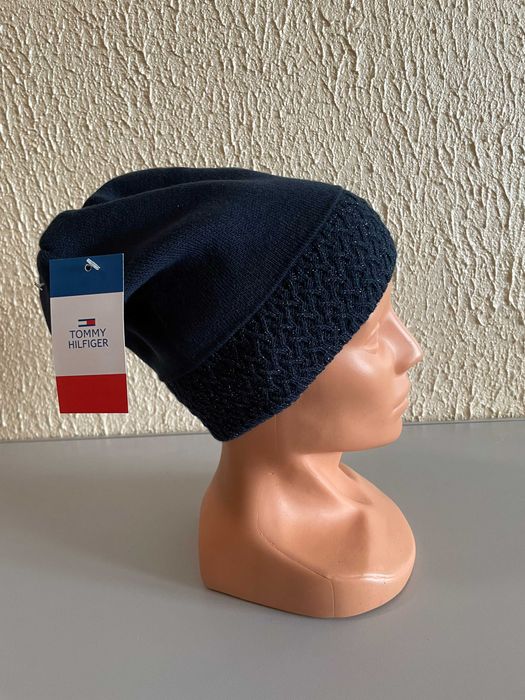 Czapka damska granatowa Tommy Hilfiger