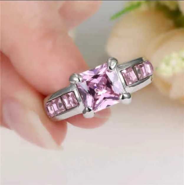 Anel nº 14 (17,3 mm) com CZ rosa