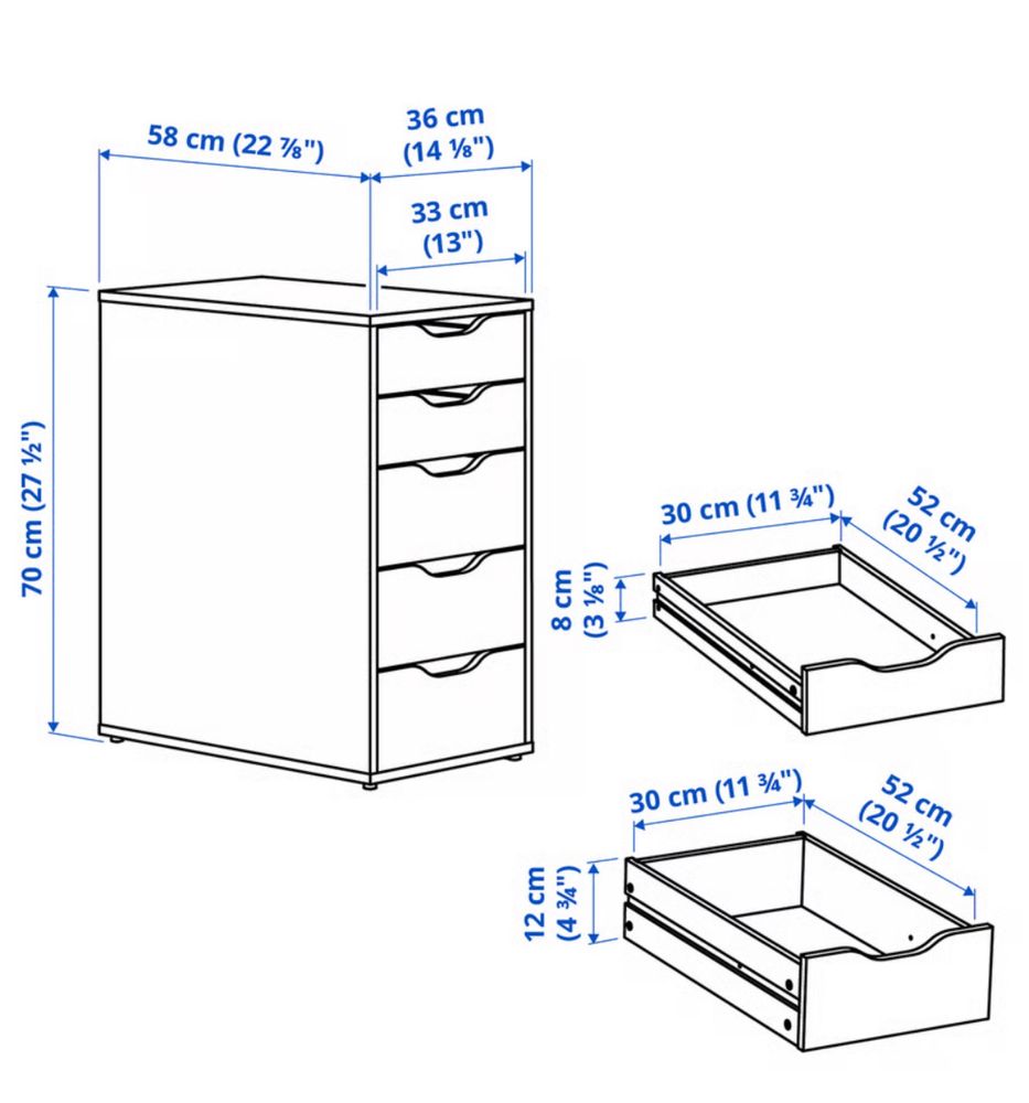 Bloco de gavetas ALEX IKEA