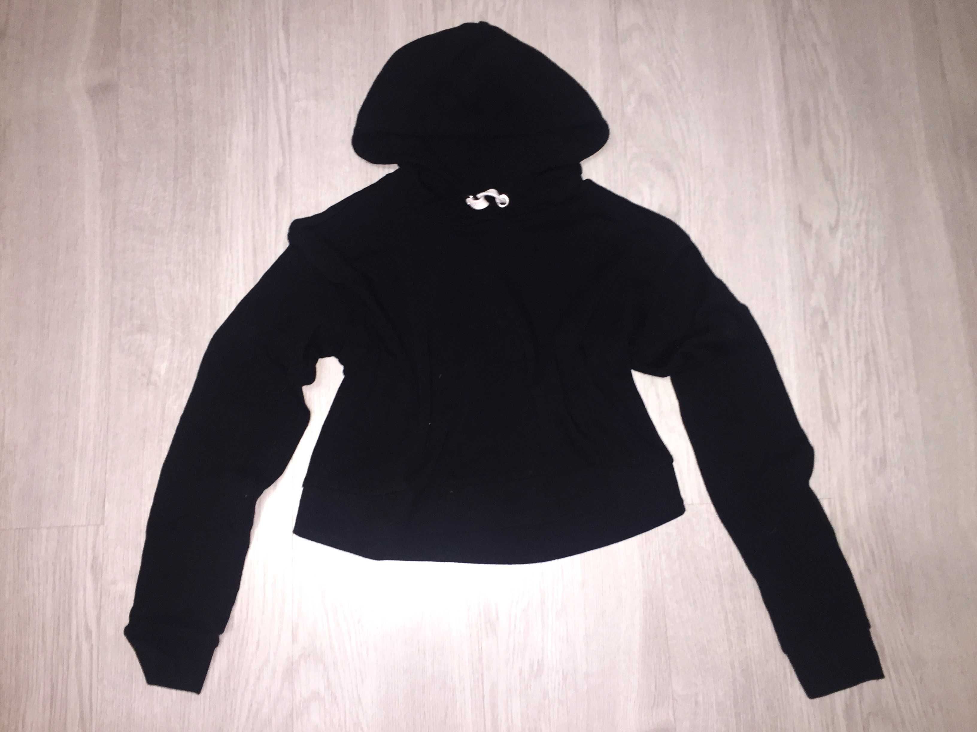 H&M Divided Krótka czarna bluza z kapturem _ S