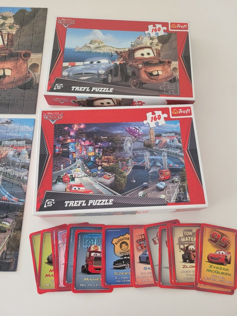 2szt PUZZLE AUTA CARS Trefl + gratis gra Memory