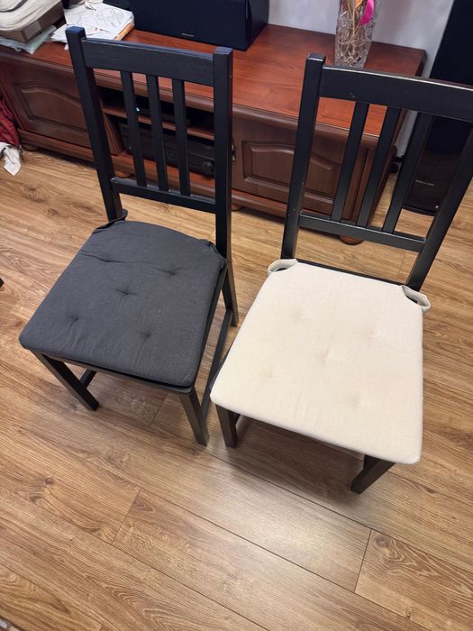krzesła Ikea Stefan brązowoczarny 4 sztuki plus dwie poduszki