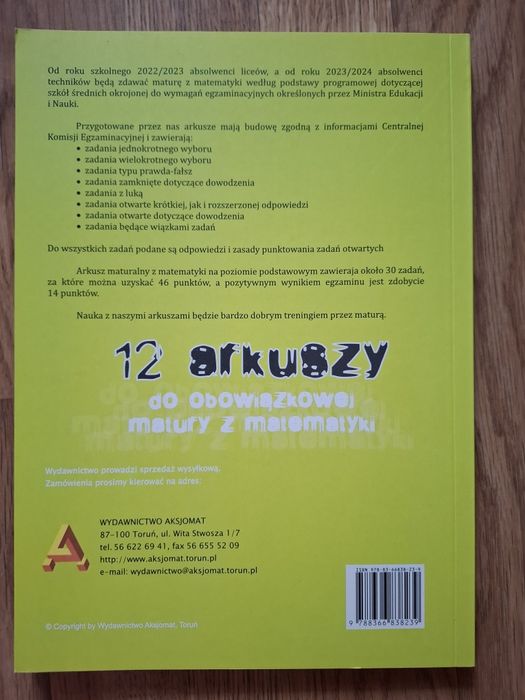 Arkusze maturalne, Matematyka, poziom podstawowy