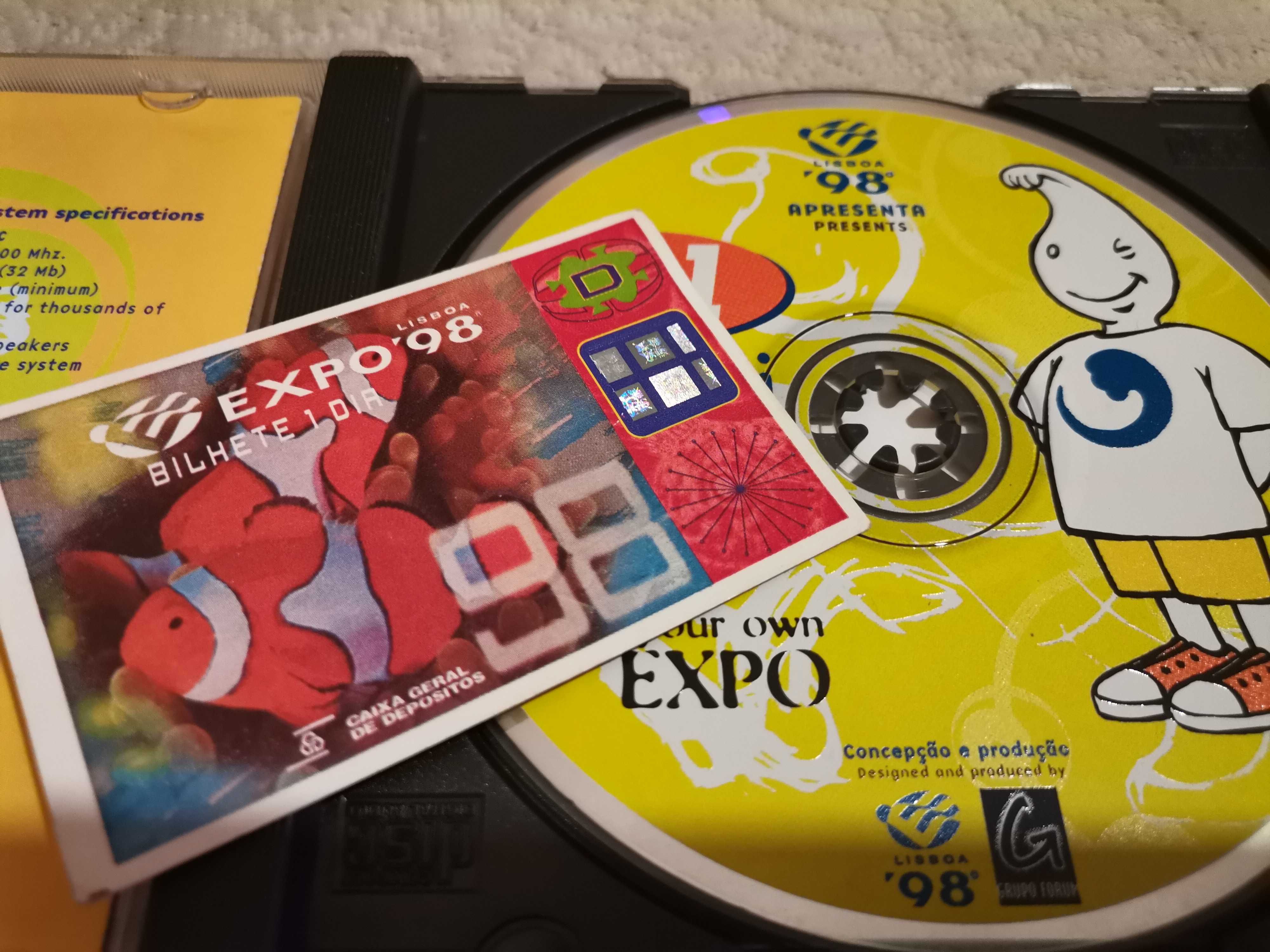 Bilhete Expo 98 + CD pc-rom