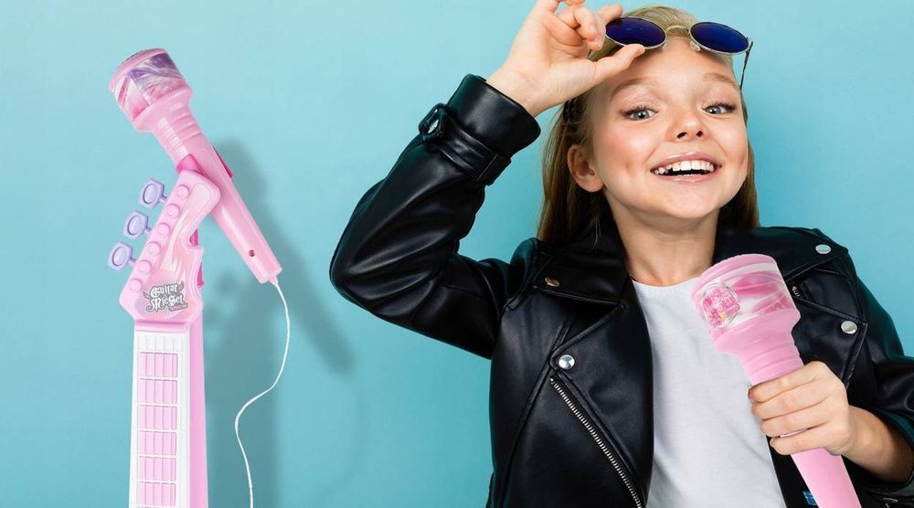 Gitara Elektryczna Rockowa+ Mikrofon Na Statywie