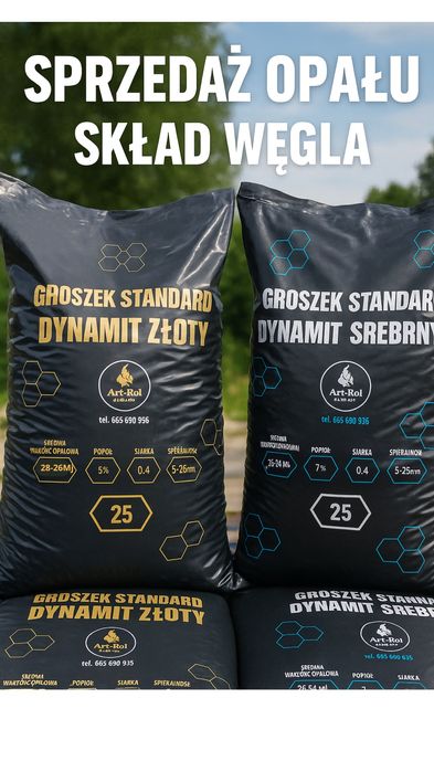 Groszek węgiel Dynamit Srebrny 26 MJ – 1260 zł luz – Dostawa gratis