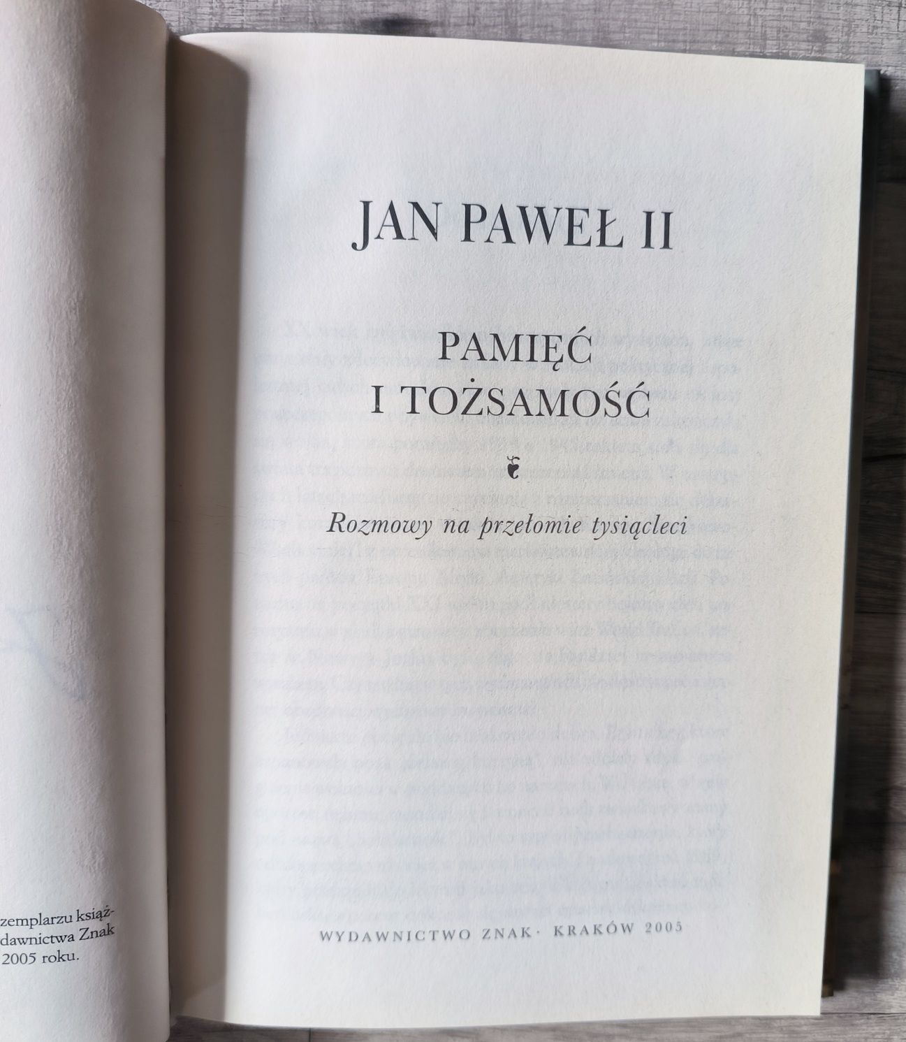 Jan Paweł II Pamięć i tożsamość