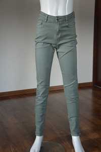 Spodnie jeansowe Sinsay XS khaki jasno zielone