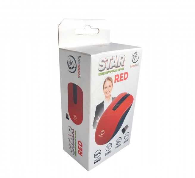 NOWA Mysz bezprzewodowa Rebeltec Star Red  1600 DPI czerwona