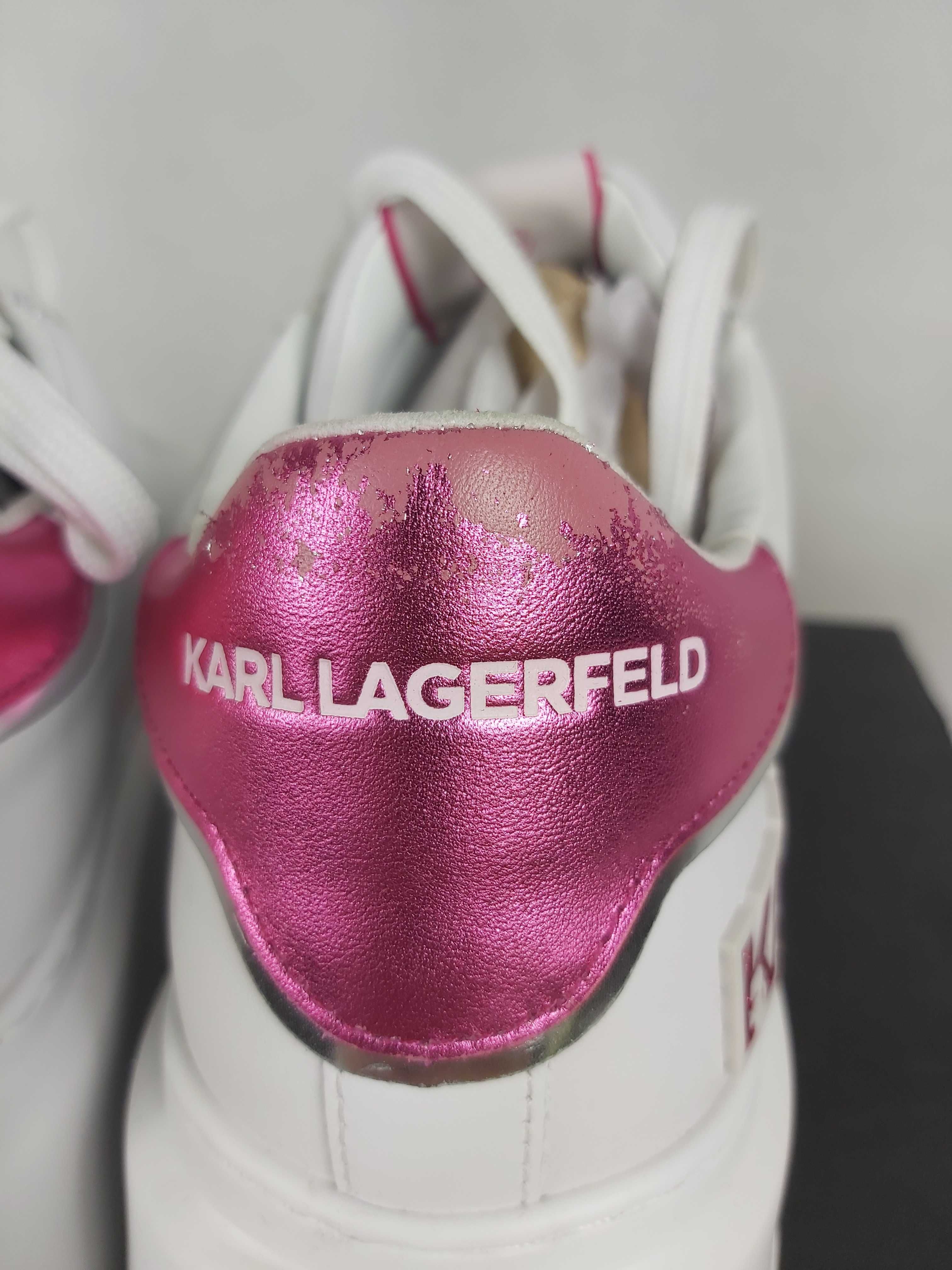 Skneakersy KARIL LAGERFELD  białe różowe 39 trampki anakapri