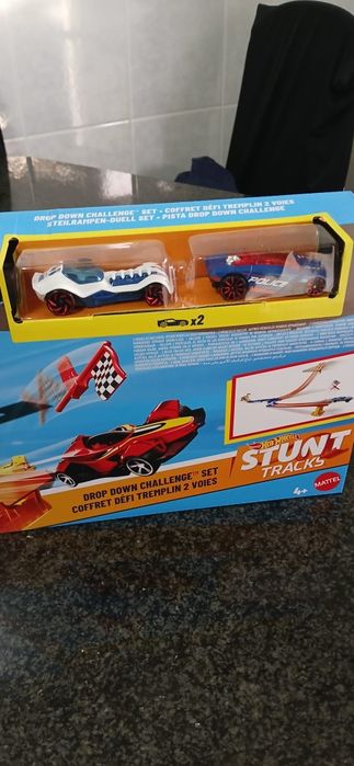 Pista Hot Wheels com dois carrinhos