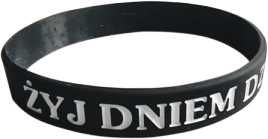 Opaska silikonowa na rękę Żyj dniem dzisiejszym czarna i niebieska