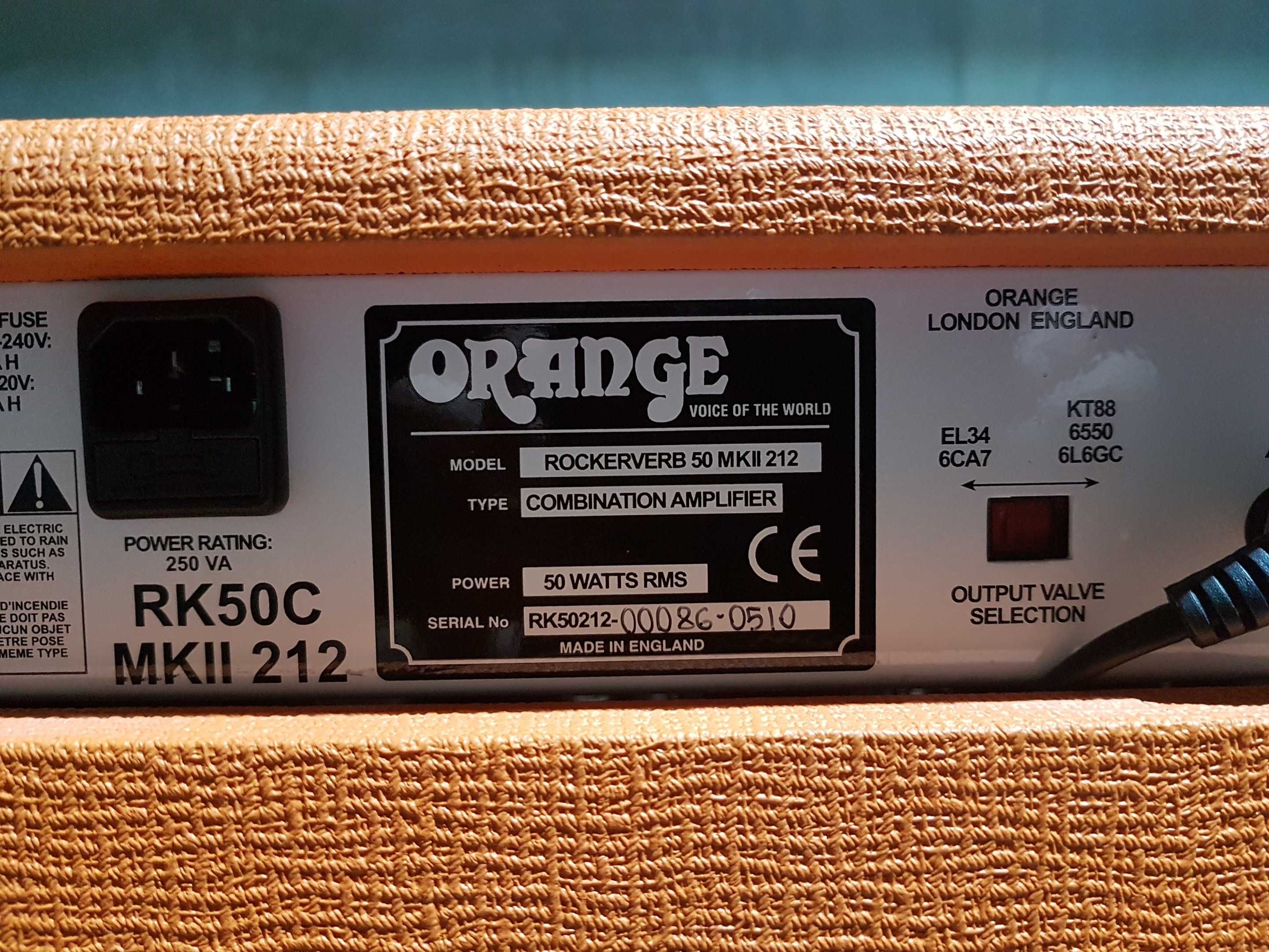 Orange Rockerverb 50 MKII 212 NOWE LAMPY