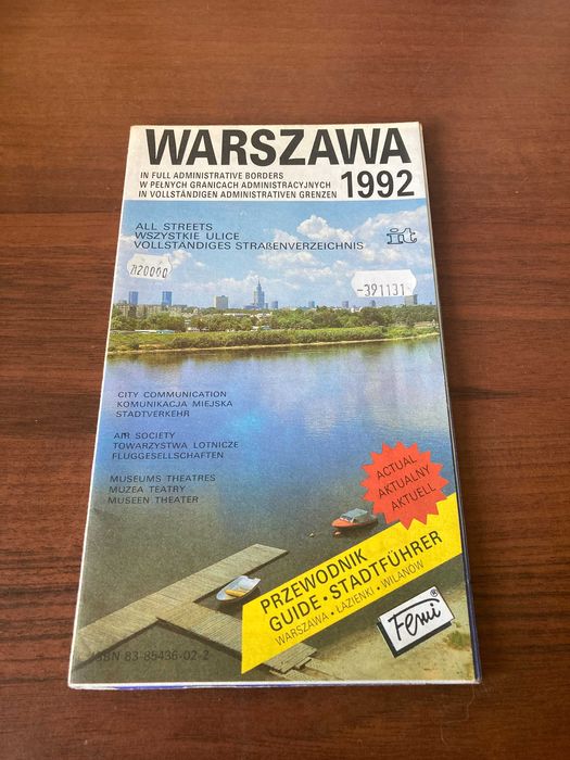 Plan Warszawa 1992 rok skala 1:29500