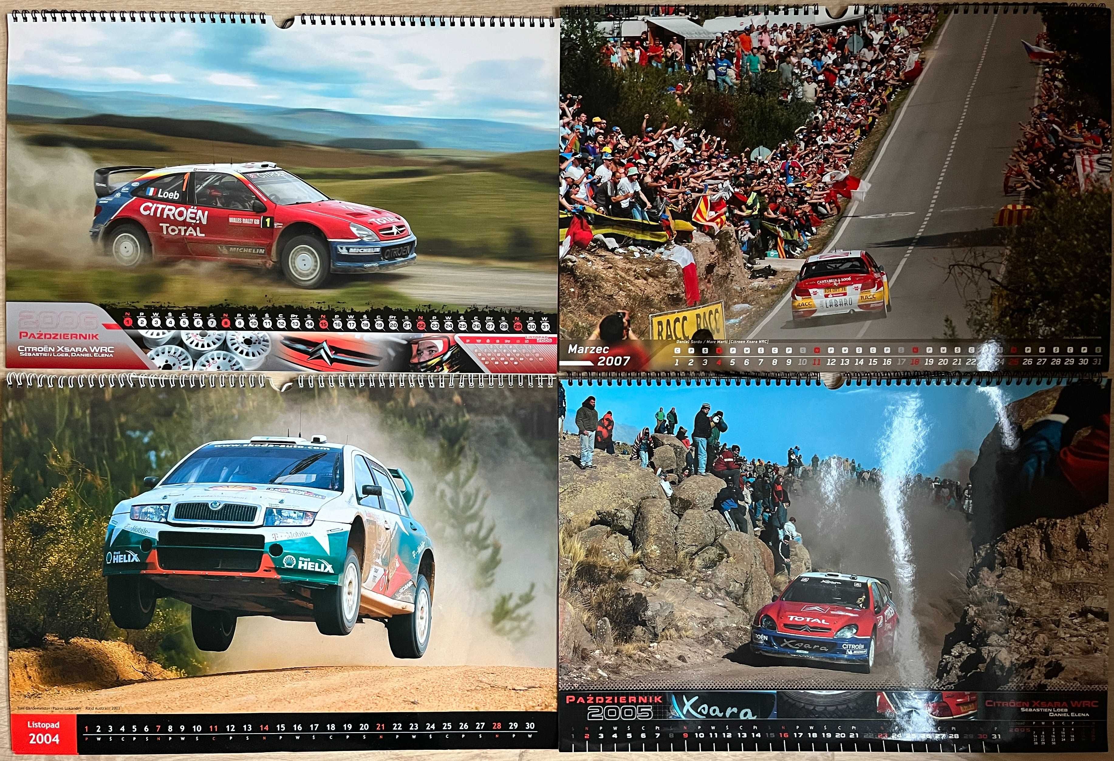 Kalendarze rajdowe WRC (13 sztuk, lata 2004 - 2016)