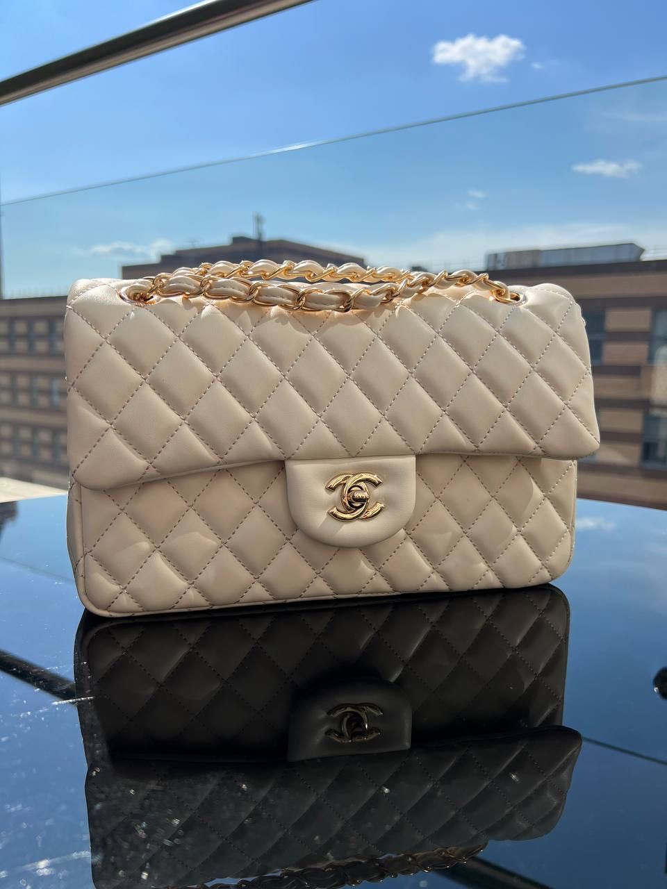 Нова жіноча сумка Chanel 25 (milk) з документами