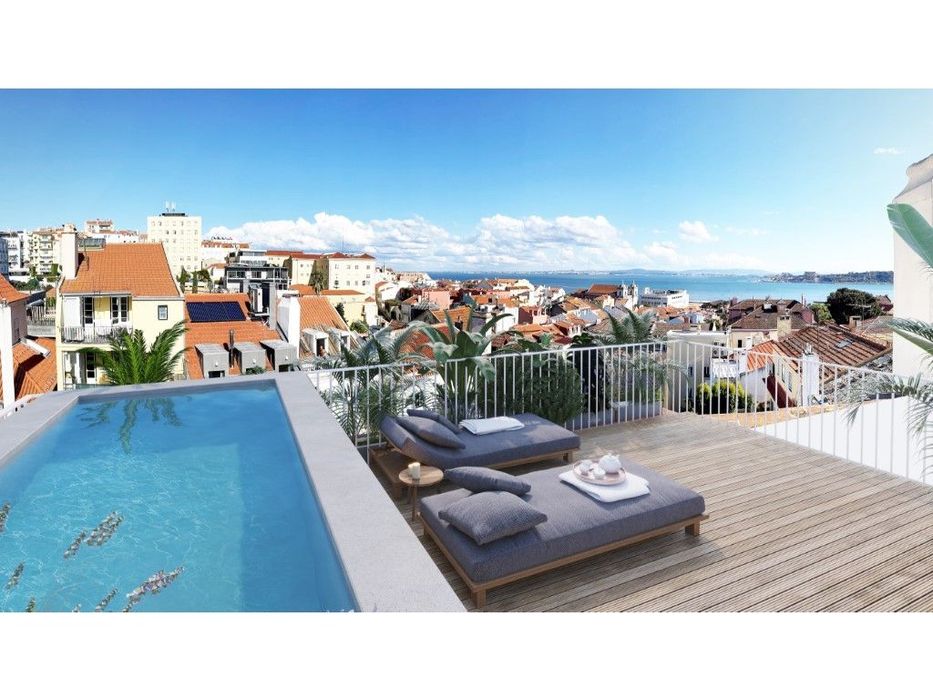 T5+1 Penthouse com terraços, piscina privativa e vista rio