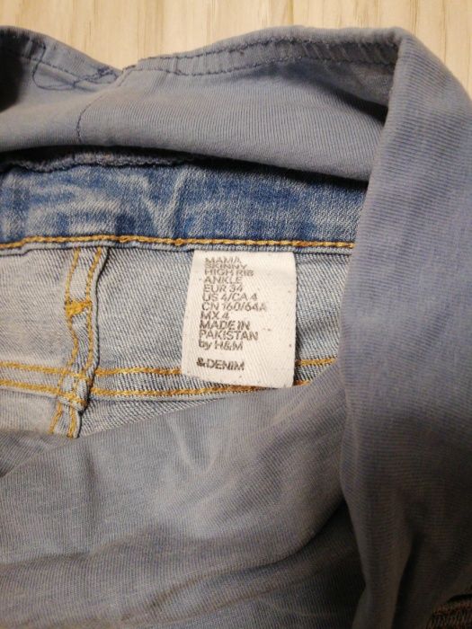 Spodnie H&M Mama 34 XS 160 jeansy ciążowe rurki