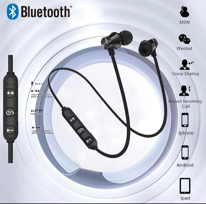 Słuchawki bluetooth NOWE stereo magnetyczne wolne ręce