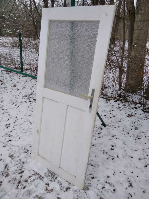 Drzwi drewniane stare solidne antyk wewnętrzne