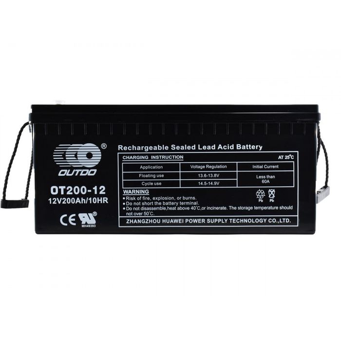 Акумулятор АКБ AGM 12V 200A OT200-12 OUTDO 2025р