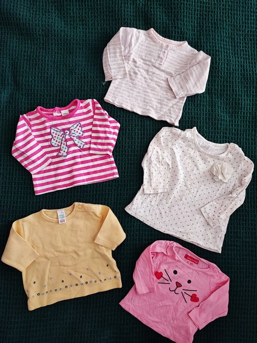 Mega duży kolorowy zestaw ubranek dla dziewczynki rozmiar 62/68