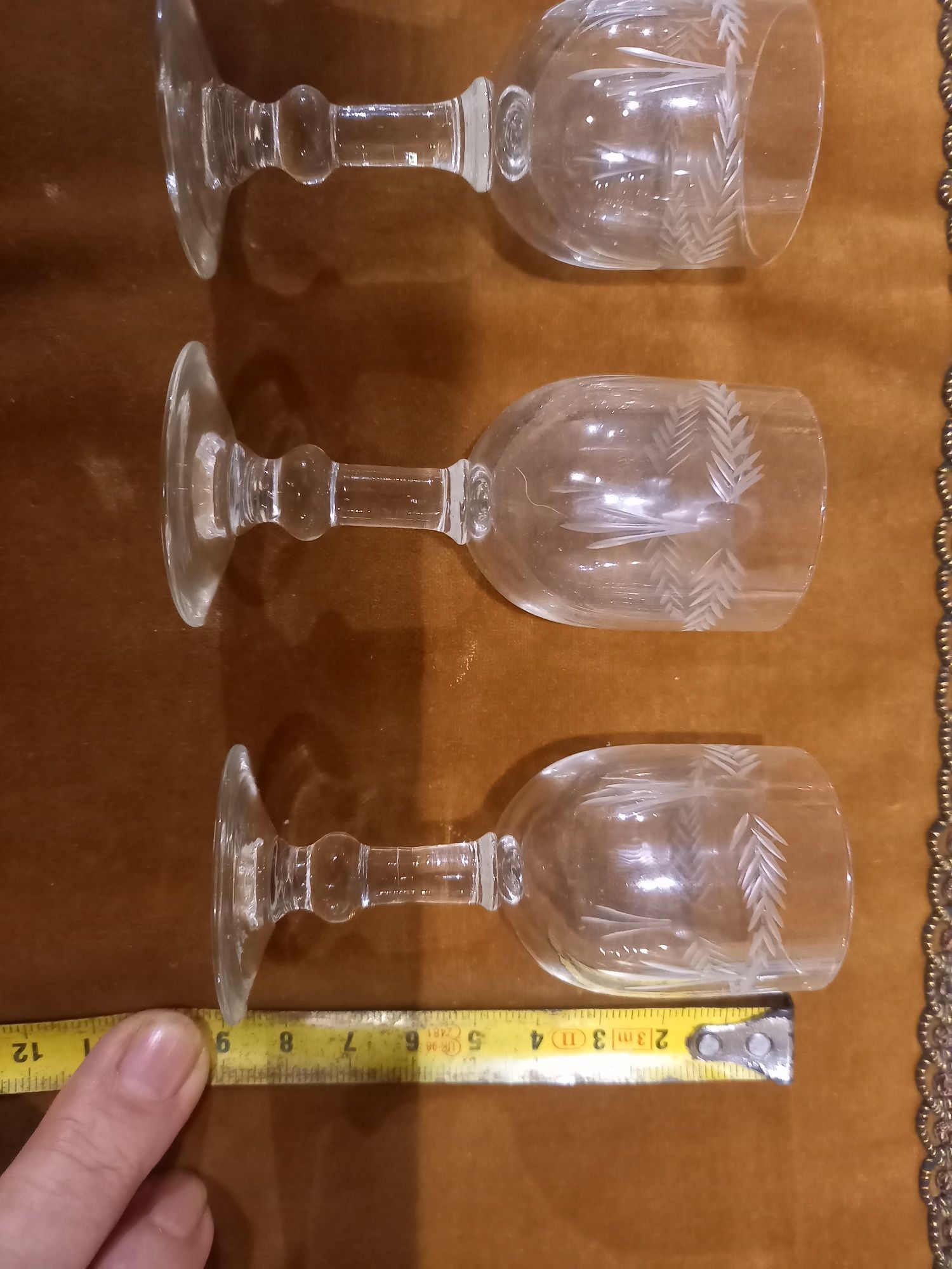 Cálices de licor vidro lapidado