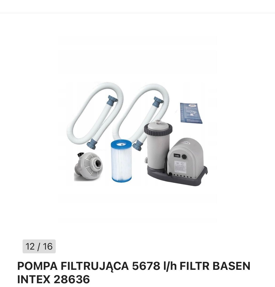 Sprzedam nową pompę do basenu intex