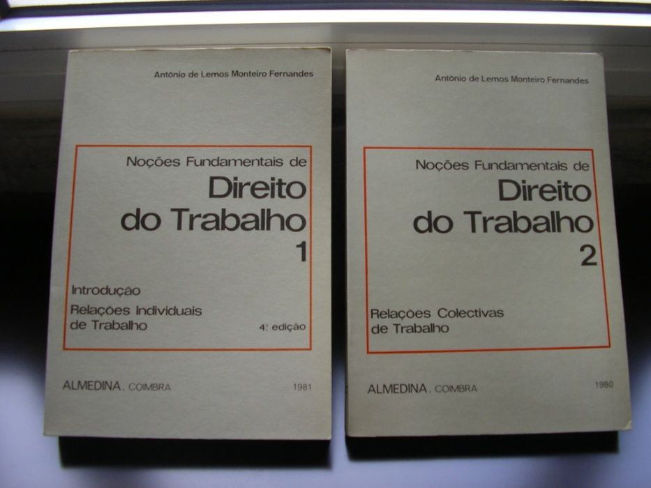 Noções Fundamentais de Direito do Trabalho 1 e 2, Monteiro Fernandes