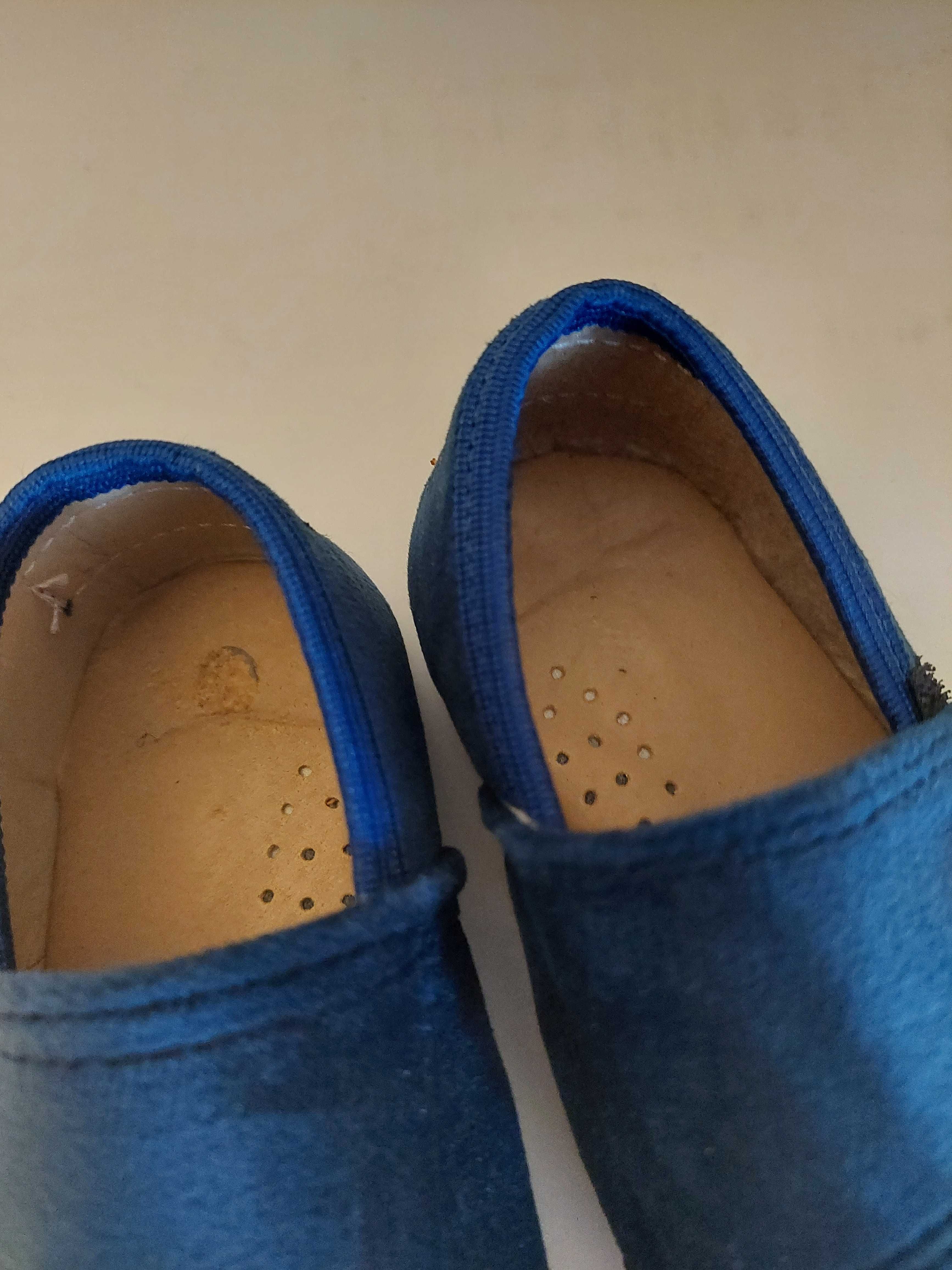 Buty dla dzieci wizytowe Slippers Family Aksamit Szafir 20