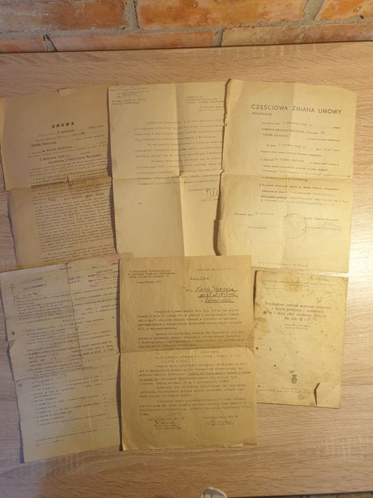 Stare dokumenty z  lat 50-tych PRL