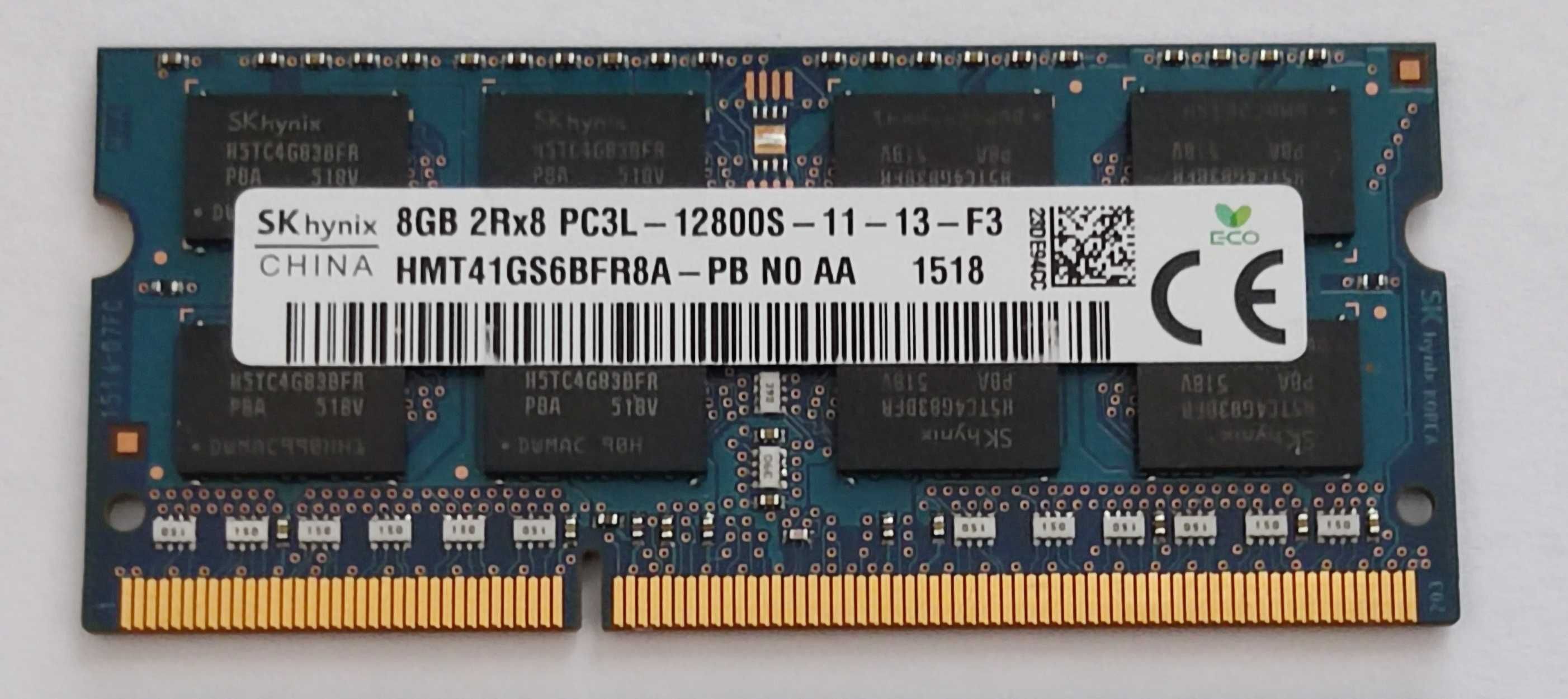 Pamięć RAM 1szt - 8GB HYNIX DDR3L 1600MHz PC3L12800S Laptopa