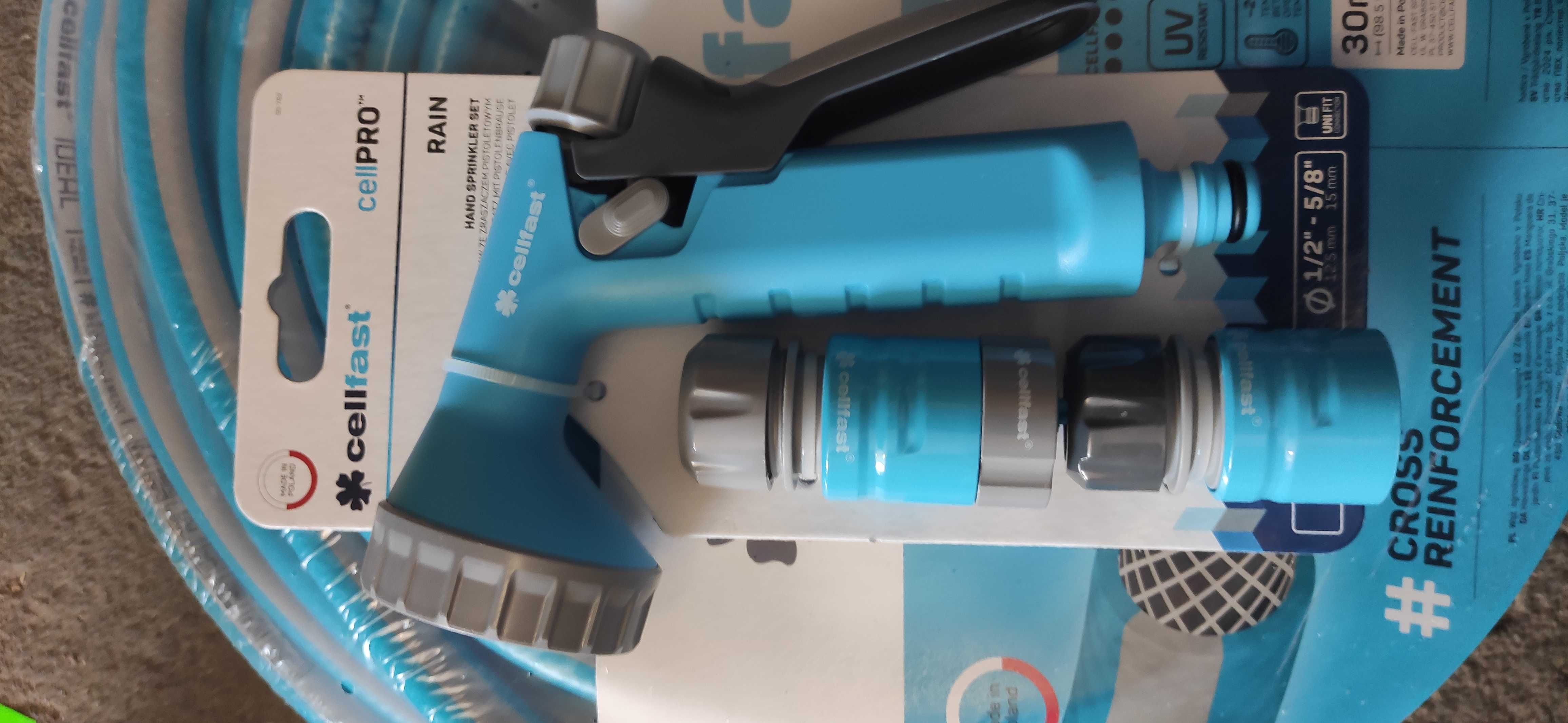 Wąż ogrodowy cellfast 1/2 30 mb + złączki i pistolet
