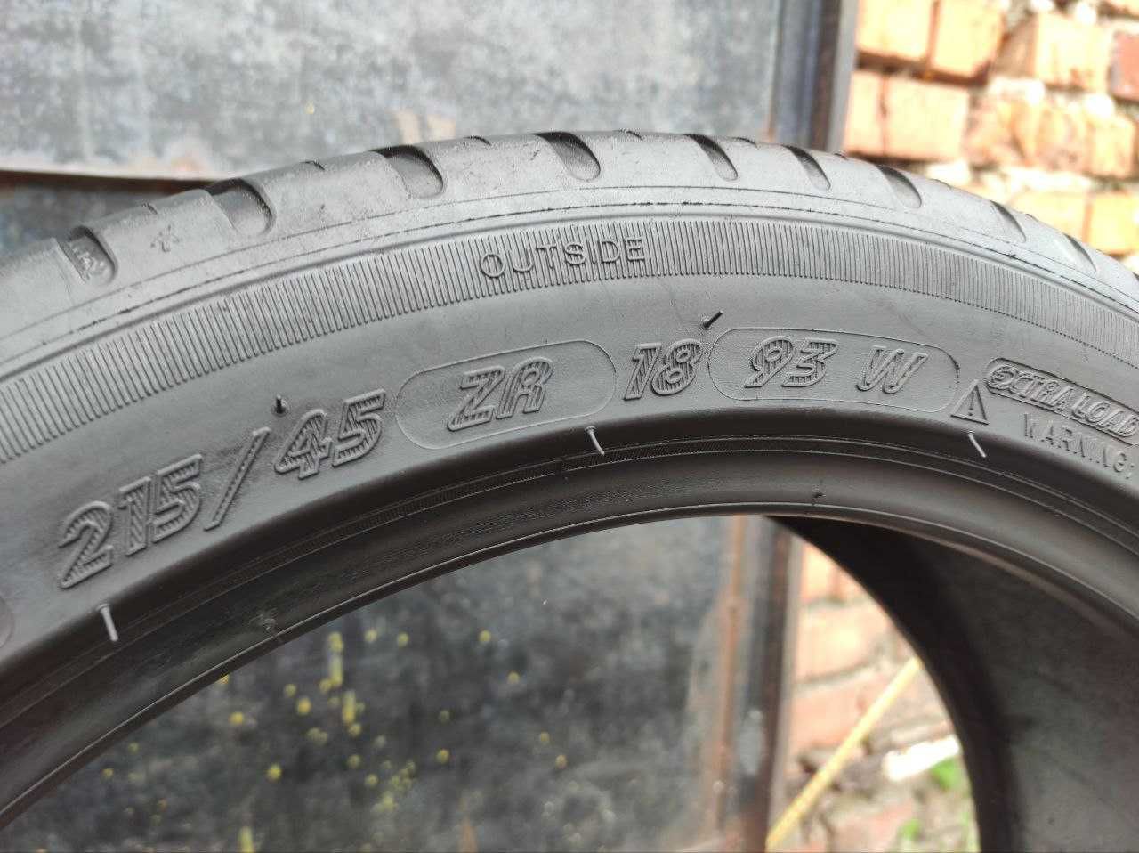 Michelin Pilot Sport 3 215/45r18 made in Spain 4шт 16-17год 5,2-5,6мм,