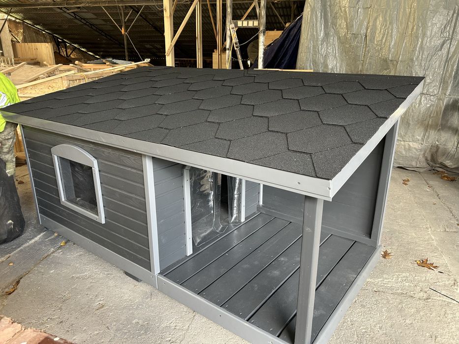 Велика утеплена буда для великих порід собак будка псам песикам собаці