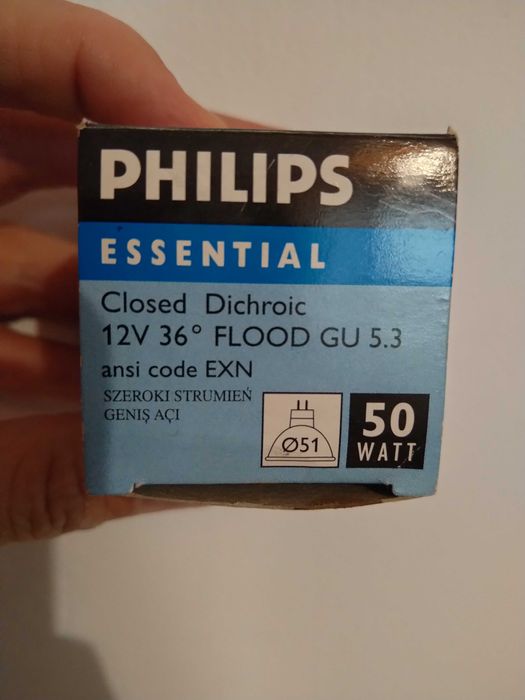 Żarówka halogenowa PHILIPS Halogen Essential 50W 12V 36° GU5.3