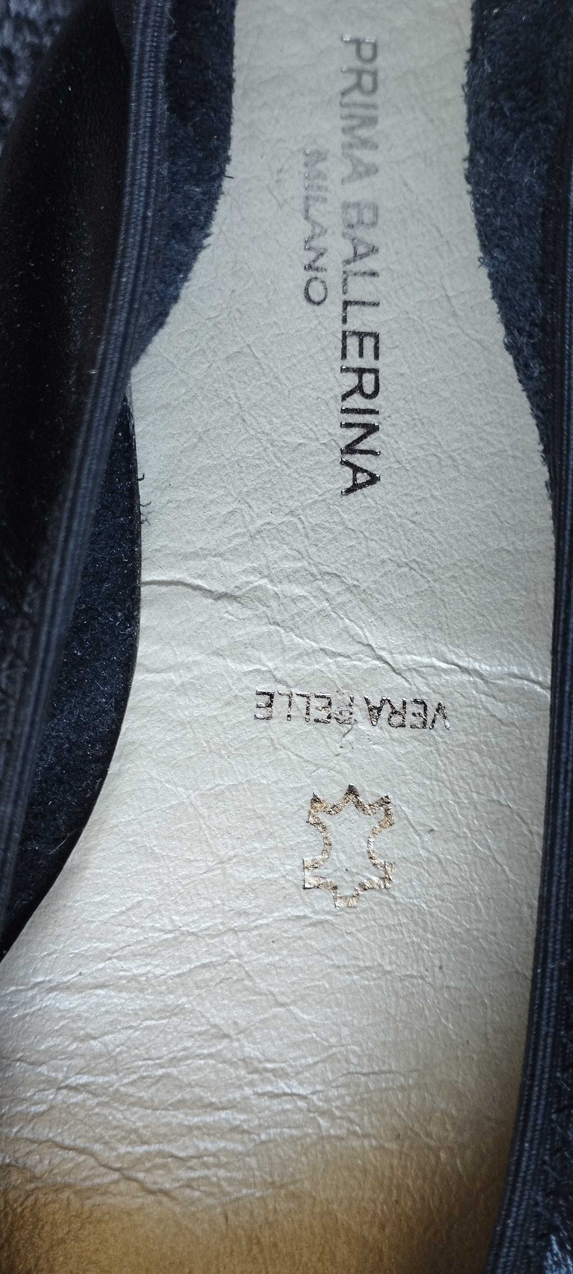 Baleriny buty damskie Prima Balerina skóra naturalna rozmiar 37