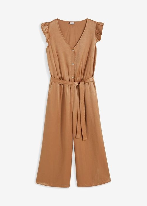 B.P.C złoty kombinezon satynowy z falbanami ^38