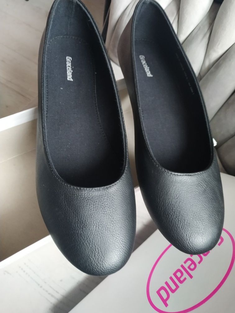 Balerinki pantofle damskie czarne 40 ,41 nowe wygodne Graceland