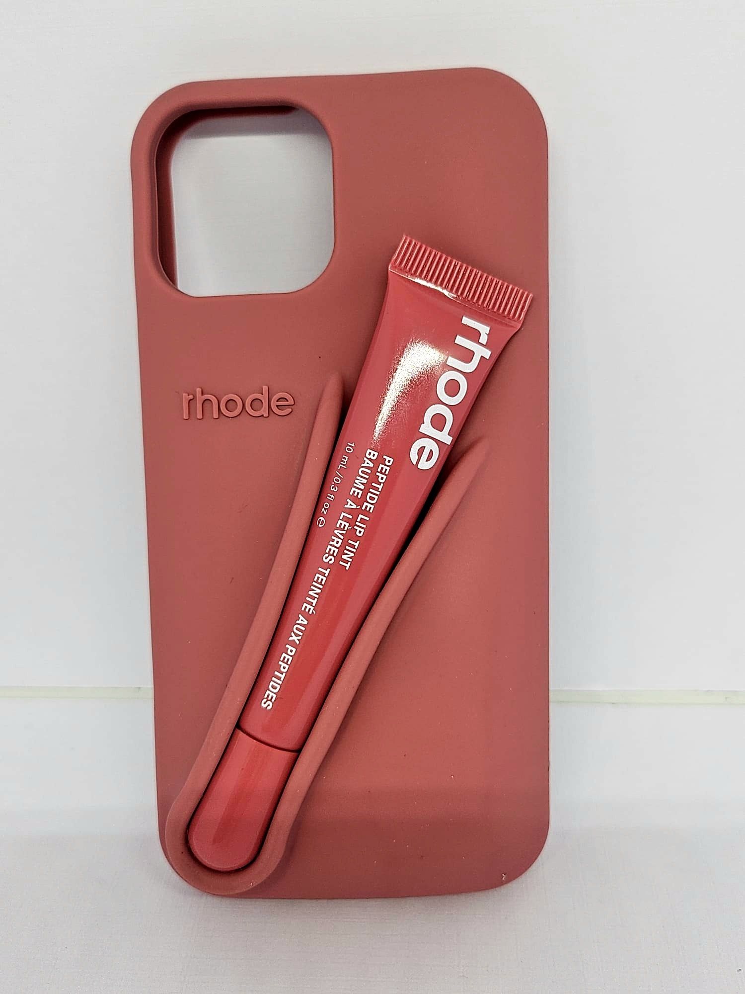 Nowe Etui Rhode Salty Tan iPhone 13,14,15 +Błyszczyk Rhode Salty Tan
